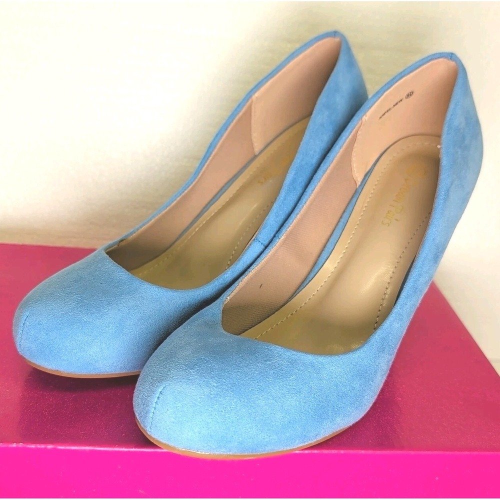 DREAM PAIRS Women Faux Suede Slip On Pumps Party Dress Shoes 3" Heel Size 8.5 - Picture 2 of 7